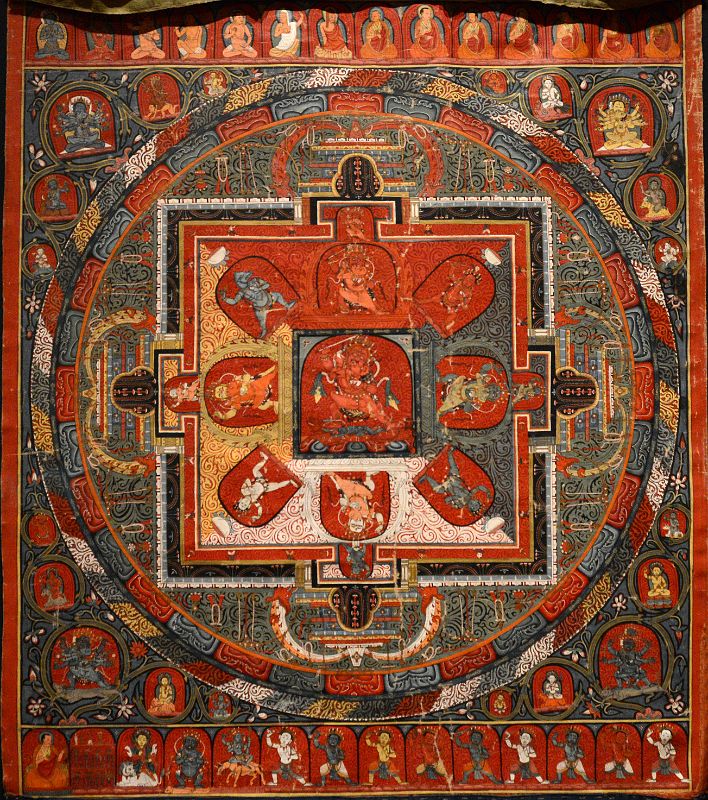08-1 Mandala of Raktayamari Attributed to Mikyo Dorje, 14C, Tibet - New York Metropolitan Museum Of Art
